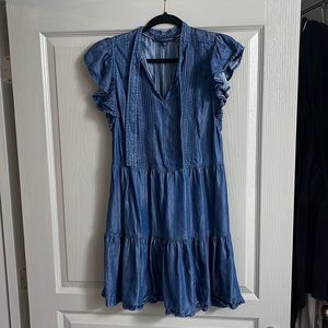 Tommy Hilfiger Dresses | Tommy Hilfiger Dark Denim Chambray Tiered Tunic Dress